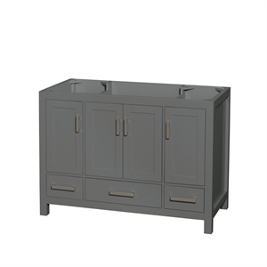 Wyndham Collection Sheffield 47&quot Solid Wood Single Bathroom Vanity in Dark Gray