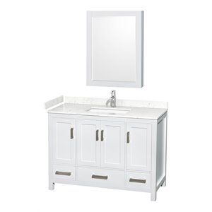 Wyndham Collection Sheffield 48&quot Cabinet Wood Single Bathroom Vanity in White
