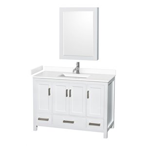 Wyndham Collection Sheffield 48&quot Wood & Metal Single Bathroom Vanity in White