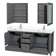 Wyndham Collection Sheffield 72 Inch Wood Double Bathroom Vanity in Dark Gray