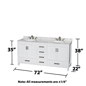 Wyndham Collection Sheffield 72&quot Wood Double Bathroom Vanity in White/Chrome