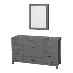 Wyndham Collection Sheffield 59&quot Metal Single Bathroom Vanity in Dark Gray