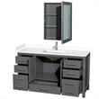 Wyndham Collection Sheffield 60 Inch Wood Single Bathroom Vanity in Dark Gray