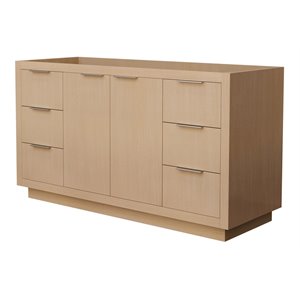Wyndham Collection Maroni 59.25&quot Wood Single Bathroom Vanity in Natural/Straw