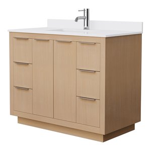 Wyndham Collection Maroni 42&quot Wood Single Bathroom Vanity in Straw/Natural