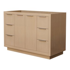 Wyndham Collection Maroni 47.25&quot Wood Single Bathroom Vanity in Natural/Straw
