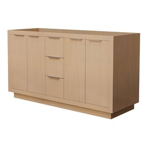 Wyndham Collection Maroni 59.25&quot No Sink Wood Double Bathroom Vanity in Natural