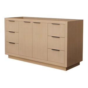 Wyndham Collection Maroni 59.25&quot Wood Single Bathroom Vanity in Black/Natural