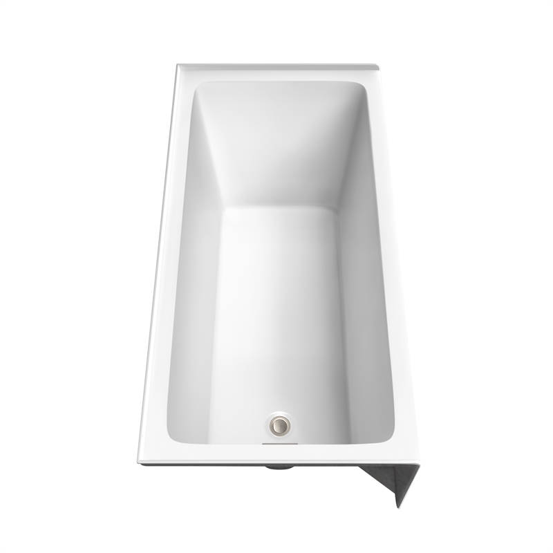 Grayley 60x30x18 Inch Alcove Bathtub w/ Left-Hand Drain & Trim in Brushed Nickel