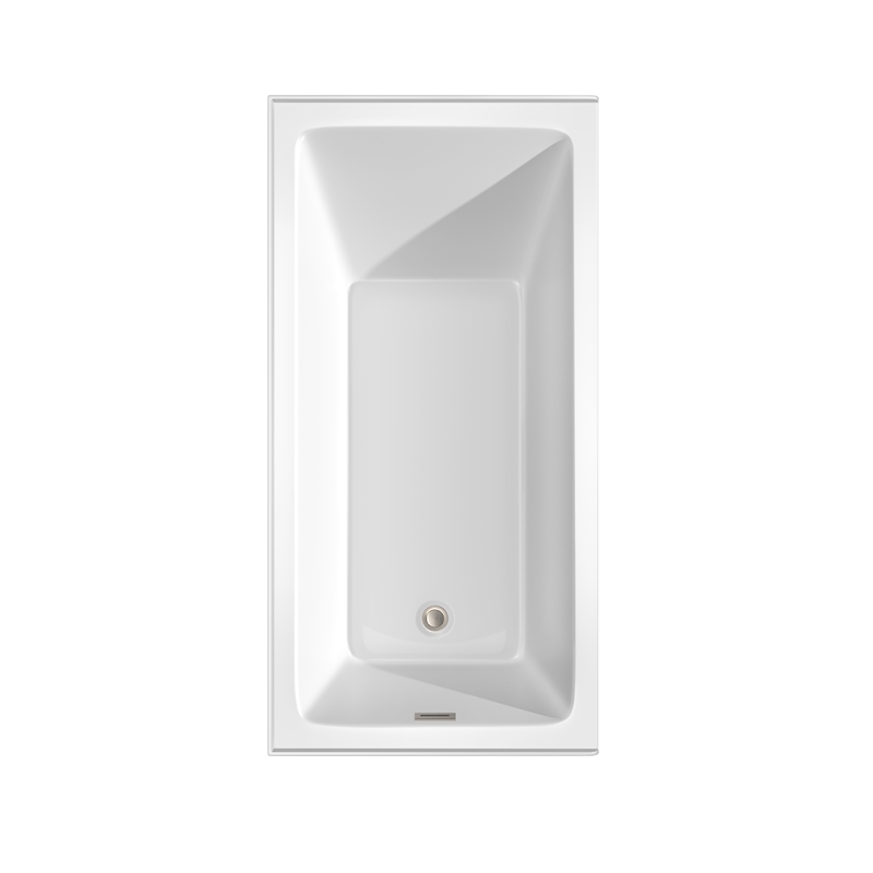 Grayley 60x30x18 Inch Alcove Bathtub w/ Left-Hand Drain & Trim in Brushed Nickel