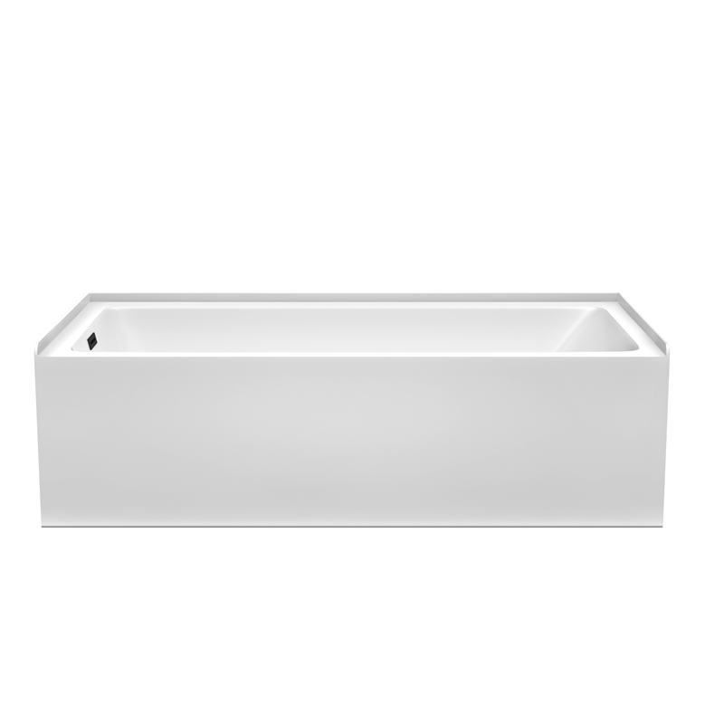 Grayley 60x30x18 Inch Alcove Bathtub with Left-Hand Drain & Trim in Matte Black