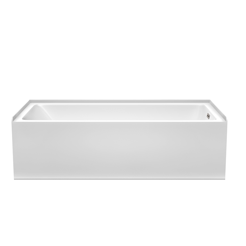 Grayley 60x30x18 Inch Alcove Bathtub w/ Right-Hand Drain &Trim in Brushed Nickel