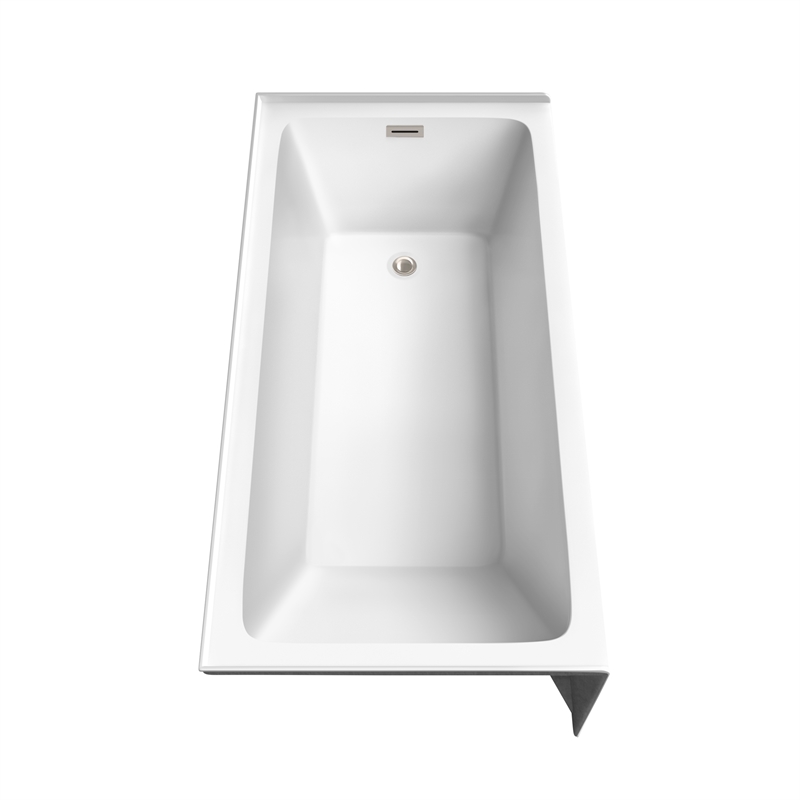 Grayley 60x30x18 Inch Alcove Bathtub w/ Right-Hand Drain &Trim in Brushed Nickel