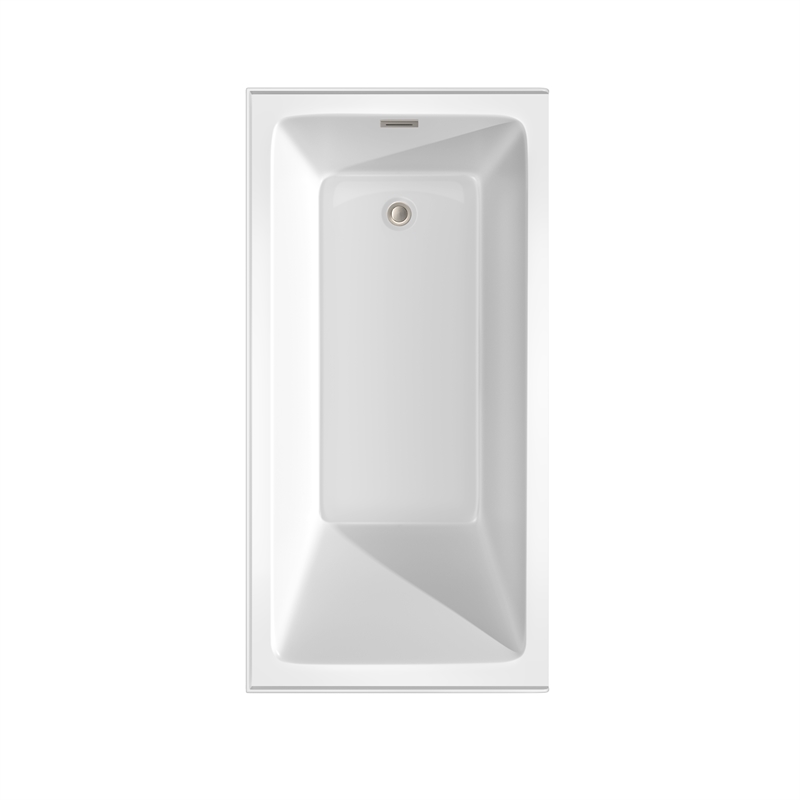 Grayley 60x30x18 Inch Alcove Bathtub w/ Right-Hand Drain &Trim in Brushed Nickel