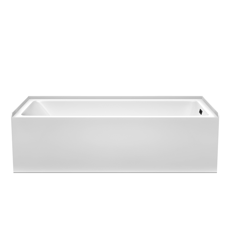 Grayley 60x30x18 Inch Alcove Bathtub with Right-Hand Drain & Trim in Matte Black