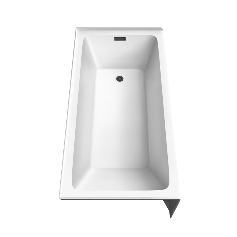 Grayley 60x30x18 Inch Alcove Bathtub with Right-Hand Drain & Trim in Matte Black