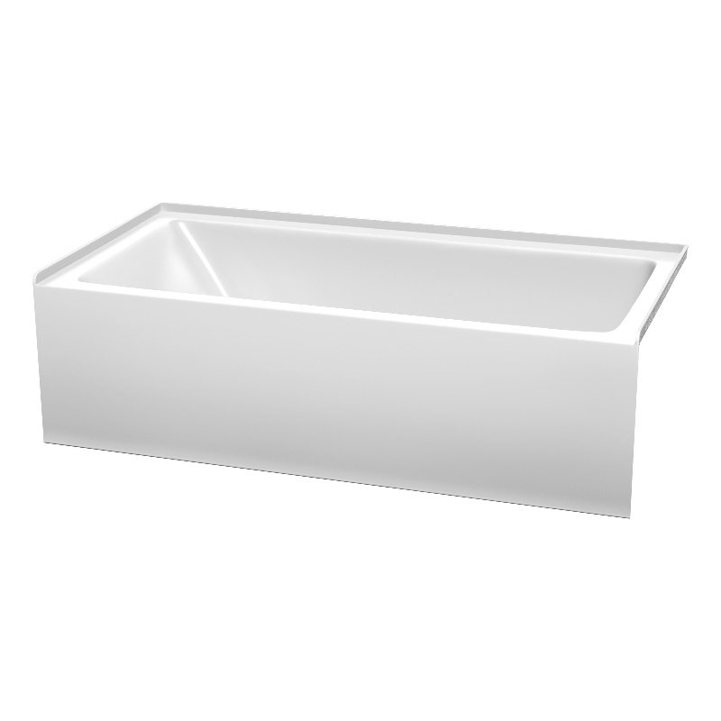 Grayley 60x30x18 Inch Alcove Bathtub with Right-Hand Drain & Trim in Matte Black