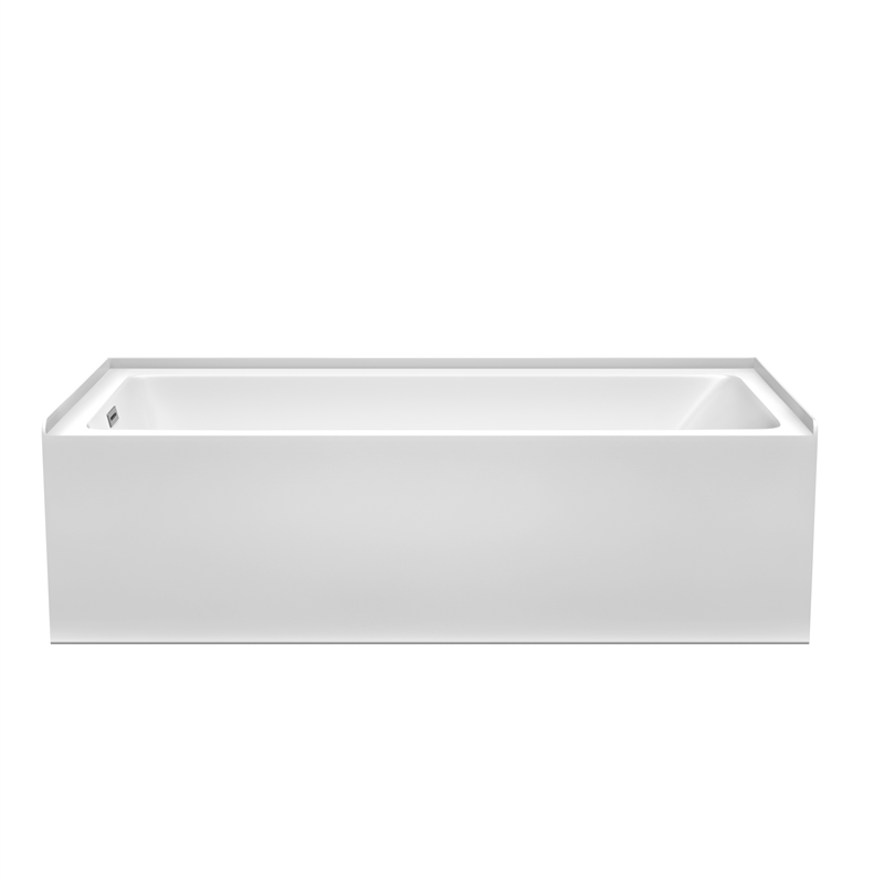 Grayley 60x30x18 Inch Alcove Bathtub w/ Left-Hand Drain &Trim in Polished Chrome