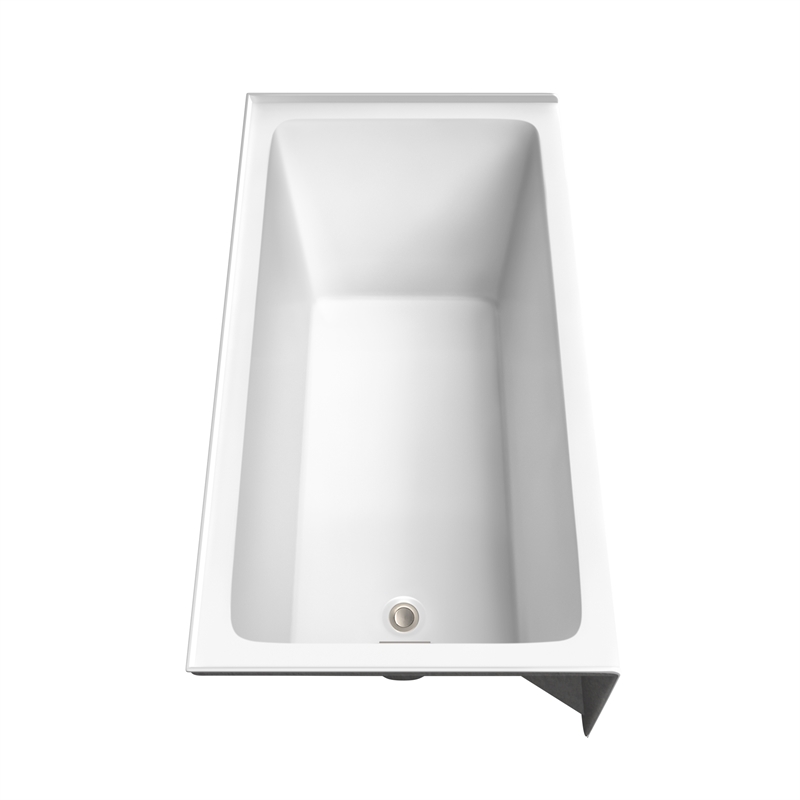 Grayley 60x32x18 Inch Alcove Bathtub w/ Left-Hand Drain & Trim in Brushed Nickel