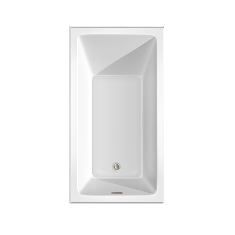 Grayley 60x32x18 Inch Alcove Bathtub w/ Left-Hand Drain & Trim in Brushed Nickel