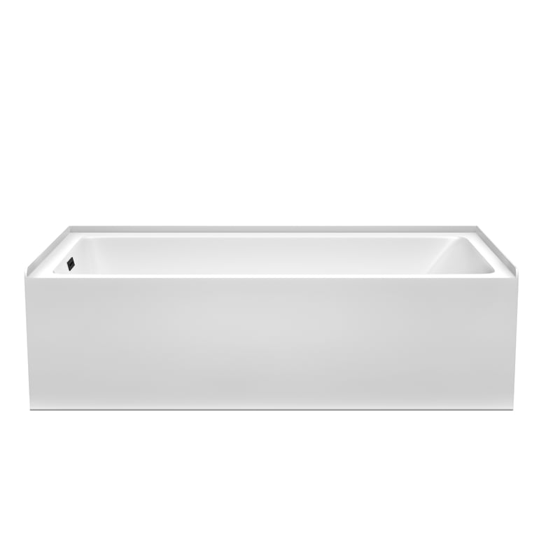 Grayley 60x32x18 Inch Alcove Bathtub with Left-Hand Drain & Trim in Matte Black