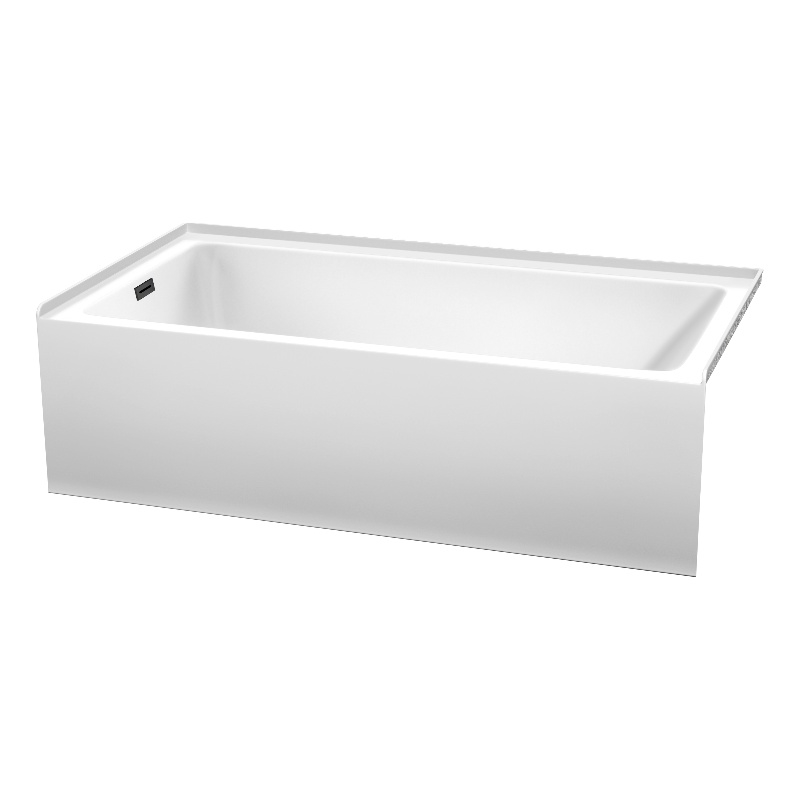 Grayley 60x32x18 Inch Alcove Bathtub with Left-Hand Drain & Trim in Matte Black