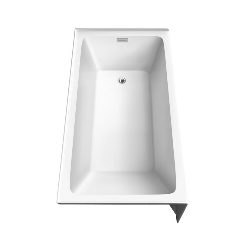 Grayley 60x32x18 Inch Alcove Bathtub w/ Right-Hand Drain&Trim in Polished Chrome