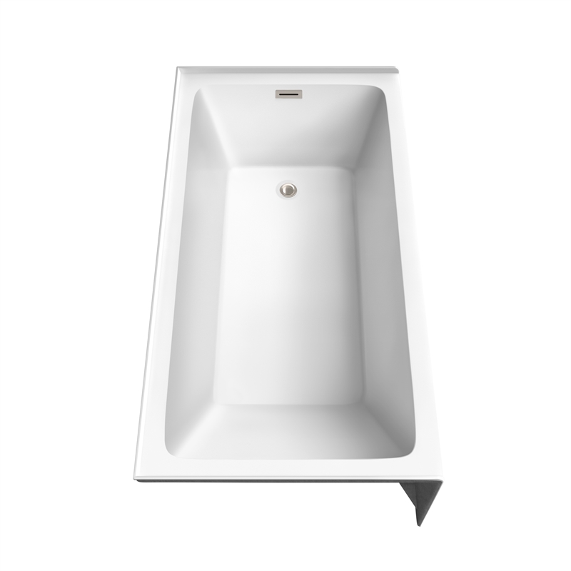 Grayley 60x32x18 Inch Alcove Bathtub w/ Right-Hand Drain &Trim in Brushed Nickel