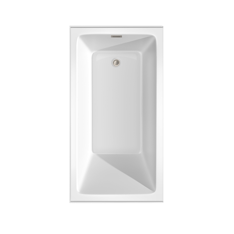 Grayley 60x32x18 Inch Alcove Bathtub w/ Right-Hand Drain &Trim in Brushed Nickel