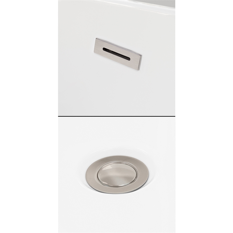 Grayley 60x32x18 Inch Alcove Bathtub w/ Right-Hand Drain &Trim in Brushed Nickel