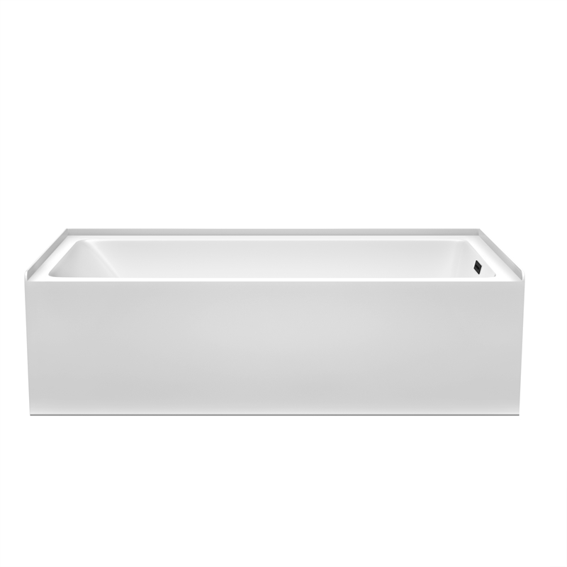Grayley 60x32x18 Inch Alcove Bathtub with Right-Hand Drain & Trim in Matte Black