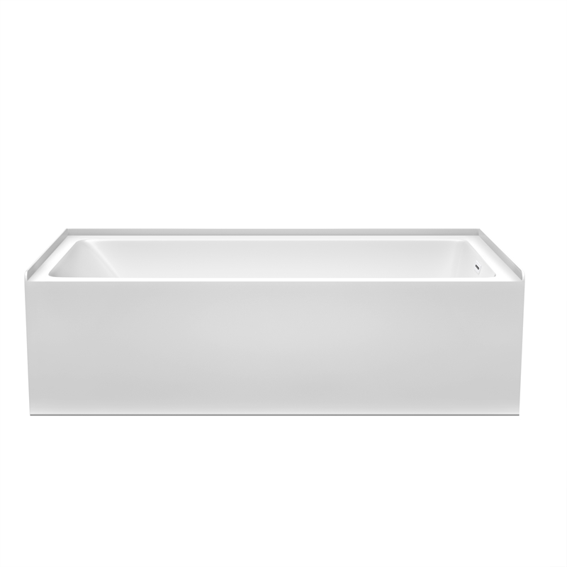 Grayley 60x32x18 Inch Alcove Bathtub with Right-Hand Drain & Trim in Shiny White