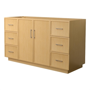 Elan TK 60&quot Light Oak Single Vanity & No Top & No Sink & Nickel Trim