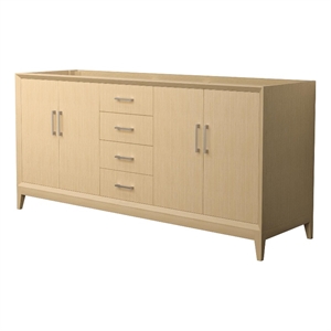 Janna 72&quot White Oak Double Vanity & No Top & No Sink & Nickel Trim