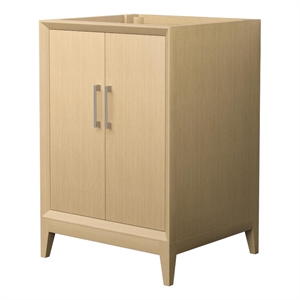 Janna 24&quot White Oak Single Vanity & No Top & No Sink & Nickel Trim