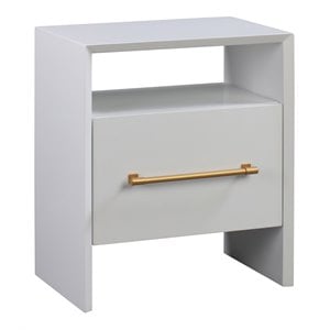 TOV Furniture Libre 27&quotH Modern Style Acacia Wood Nightstand in White