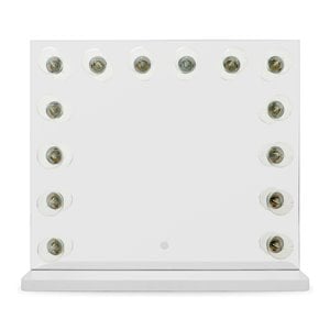 TOV Furniture Lola 22.5&quotH Transitional Aluminum Vanity Mirror in Silver/White