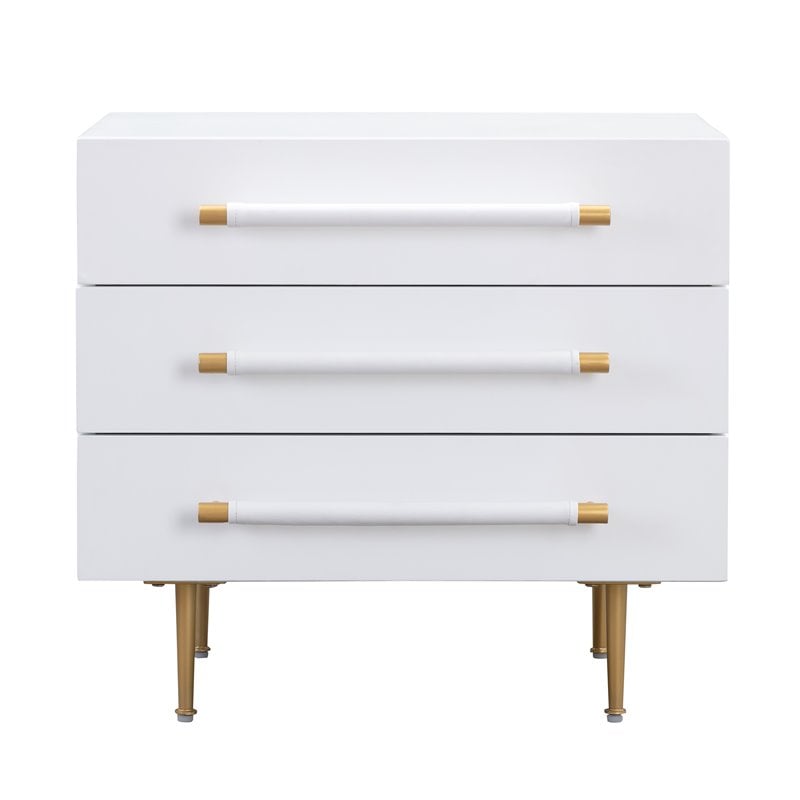 Trident White Acacia Wood Nightstand
