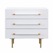 Trident White Acacia Wood Nightstand