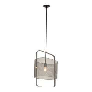 TOV Furniture Klaus 25&quotH Large Transitional Iron Metal Pendant in Gray