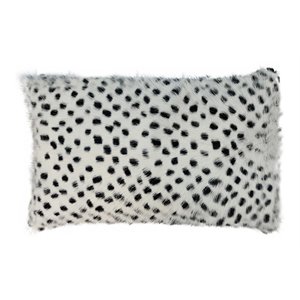 TOV Furniture Genuine 11.8x19.7&quot Transitional Goatskin Fabric Pillow in White