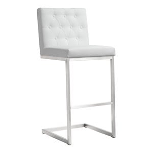 TOV Furniture Helsinki 30&quot Contemporary Fabric Bar Stools in White (Set of 2)