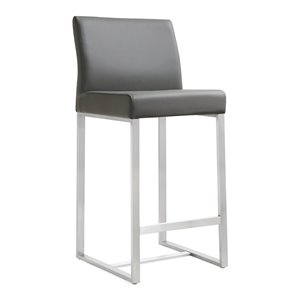 TOV Furniture Denmark 27&quot Contemporary Fabric Counter Stools in Gray (Set of 2)