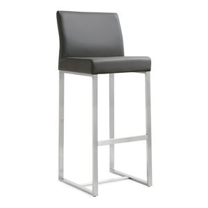 TOV Furniture Denmark 30.7&quot Contemporary Fabric Bar Stools in Gray (Set of 2)