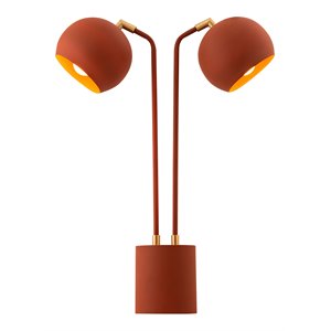 TOV Furniture Hubli 21.7&quotH Modern Iron Metal Table Lamp in Red Terracotta