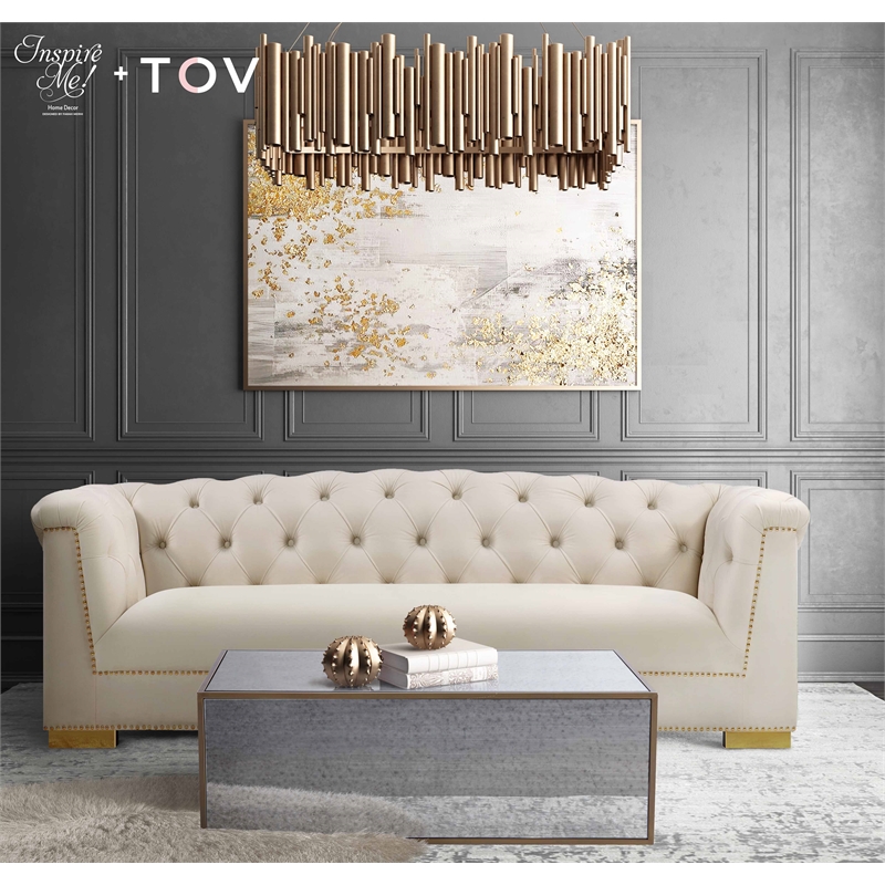 TOV Furniture Lana Mirrored Large Coffee Table