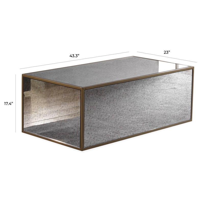 TOV Furniture Lana Mirrored Large Coffee Table
