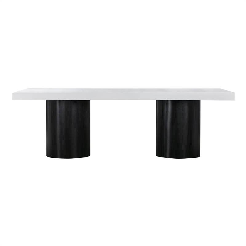 TOV Furniture White and Black Lacquer Dining Table