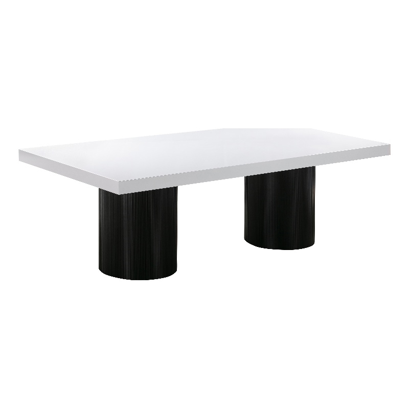 TOV Furniture White and Black Lacquer Dining Table