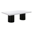 TOV Furniture White and Black Lacquer Dining Table
